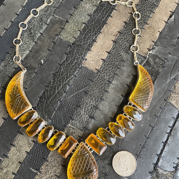 >25 karat citrine & sterling necklace $575 - Picture 3 of 4